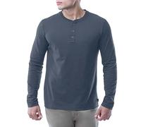 Lee Herren Langärmeliges t-Shirt aus Weicher Gewaschener Baumwolle Henley-Hemd, Patriot Blue, Klein