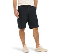 Lee Herren-Latzhose mit Gürtel, Wyoming, Cargo-Shorts, Schwarzer Ripstop, 48