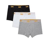 Lee Herren Men's Boxer Shorts in Black/White/Grey | Soft Touch Cotton Trunks Boxershorts,