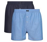 Lee Herren Men's Woven Boxer Shorts in Navy/Blue | Soft Touch 100% Cotton Loose Trunks Boxershorts,