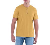 Lee Herren T-Shirt, kurzärmelig, weich, Gewaschene Baumwolle Henley-Hemd, gelb, Mittel