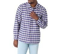 Lee Herren Workwear, lockere Passform, Lange Ärmel, Overshirt Hemd mit Button-Down-Kragen, Blaues Karomuster (Flanell), X-Groß