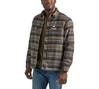 Lee Herren Workwear Loose Fit Langarm Button-Down Overshirt, Sherpa-Futter, Trüffelkaro, Mittel