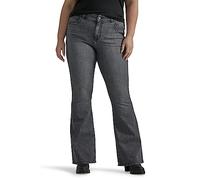 Lee Legendary Mid Rise Flare Jeans für Damen, Übergröße, Blurred Darks, 50 Mehr Lange
