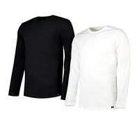 Lee Mens Twin Pack Crew T-Shirt, Black White, M
