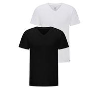 Lee - T Shirt Herren - Slim Fit - Twin Pack V Neck - Schwarz Weiß