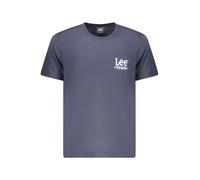 Lee TShirt Regular Fit Rundhals Blau mit Logo Print - Größe: 2XL
