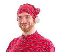 Lee Valley, Ireland Herren Men's Night Cap Hut, Rotes Tartan-Muster, Large