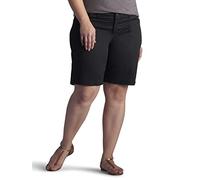 Lee Women's Plus Size Relaxed-Fit Avey Knit-Waist Cargo Bermuda Short, Black, 20W Medium