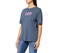 Lee Womens Relaxed Crew Tee T-Shirt, Washed Grey, XS