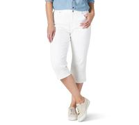 Lee Women's Relaxed Fit Capri Pant, White, 14 Medium