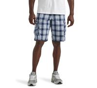 Lee Wyoming Herren-Cargo-Shorts mit Gürtel, Blau kariert, 49