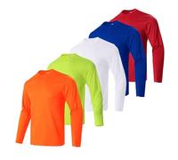 LeeHanTon Herren-T-Shirt, schnelltrocknend, Rundhalsausschnitt, Angeln, Wandern, Langarmshirt, Multipack, Set E, XL