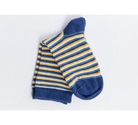 Leela Cotton Kids Socken Bio Baumwolle Elasthan Orange-Bordeaux Geringelt 21/23