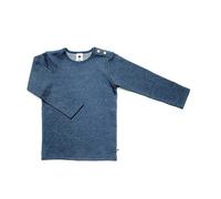 Leela Cotton Baby Kinder Bio-Baumwolle Wabenstruktur Langarm T-Shirt, Größe 62/68, Indigo/Naturweiß