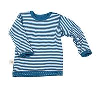 Leela Cotton Unisex Kids Wendelangarmshirt, saphirblau T-Shirt, Blau/Weiß, 86/92