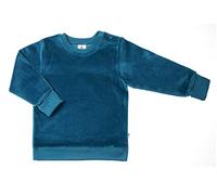 Leela Cotton Baby Kinder Nicky Sweatshirt Bio-Baumwolle 6 Farben Wählbar Jungen Mädchen Langarmshirt T-Shirt Gr. 62/68 bis 116 (86-92, donaublau)