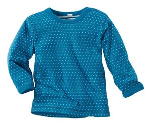 Leela Cotton Baby und Kinder Langarmshirt zum Wenden Pünktchen blau-weiß Gr.86/92