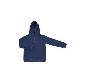 Leela Cotton Baby und Kinder Piqué Kapuzenshirt reine Bio-Baumwolle indigo 128