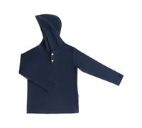 Leela Cotton Baby und Kinder Shirt mit Kapuze Piqué indigo Gr.98/104