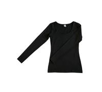 Leela Cotton Damen Langarmshirt Rundhals 5 Farben Bio-Baumwolle T-Shirt 4412 schwarz M