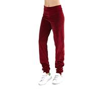 Leela Cotton Damen Nicky Hose Bio-Baumwolle Jogginghosen Wohlfuehlhose Freizeithose 1466 (S, Bordeaux)