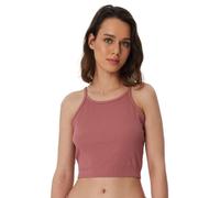 Leela Cotton Damen Ripp Crop Top Bio-Baumwolle Dunkelmauve-072 XL