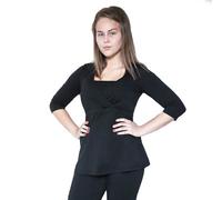 Leela Cotton Damen Tunika Bluse Bio-Baumwolle GOTS Langarmshirt Oberteil schwarz S