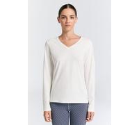 Leela Cotton Damen V-Neck Langarmshirt Naturweiß S