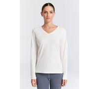 Leela Cotton Damen V-Neck Langarmshirt Naturweiß XL