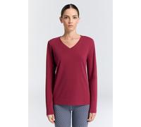 Leela Cotton Damen V-Neck Langarmshirt Rosarot L