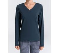Leela Cotton Damen V-Neck Shirt Bio Baumwolle Elasthan Navy XL