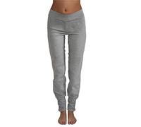 Leela Cotton Damen Yogahose 6 Farben Bio-Baumwolle Sporthose Fitnesshose 4415 hellgrau XL