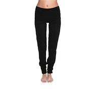 Leela Cotton Damen Yogahose 6 Farben Bio-Baumwolle Sporthose Fitnesshose 4415 schwarz XL