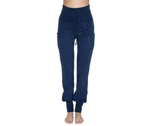 Leela Cotton Damen Yogahose Sporthose Bio-Baumwolle Fitnesshose 1811 Navy-4082 XL