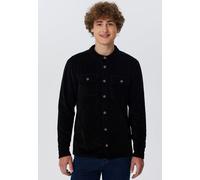 Leela Cotton Herren Cordhemd aus 100% kbA-Baumwolle Jacke - Feiner Nicky Cordstoff Herrenhemd Ferizeithemd SCHWARZ XS