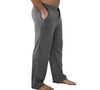 Leela Cotton Herren Homewear Hose Schlafhose 2 Farben Bio-Baumwolle Pyjamahose schwarz M