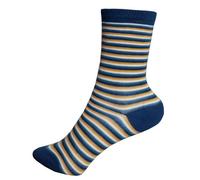 Leela Cotton Kids Socken Bio Baumwolle Elasthan Navy-Sand Geringelt 21/23