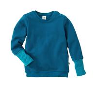 Leela Cotton Kinder Pullover Piqué tiefblau-grün Gr.98/104
