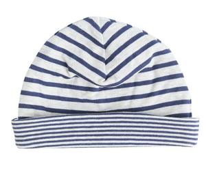 Leela Cotton Kinder Wende Beanie - 2661 Marineblau/Beige 86/92