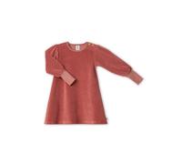Leela Cotton Nachhaltiges Kinder Langarmkleid aus Cordstoff - 100% Bio Baumwolle Langarm-Kleid für Mädchen, Strickkleid mit Rundhalsausschnitt DUNKEL MAUVE 98/104