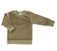 Leela Cotton Baby Kinder Nicky Sweatshirt Bio-Baumwolle 6 Farben Wählbar Jungen Mädchen Langarmshirt T-Shirt Gr. 62/68 bis 116 (74-80, Oliv-grün)