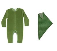 Leela Cotton Overall& Dreiecktücher Set Waldgrün 86/92