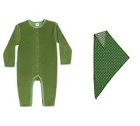 Leela Cotton Overall& Dreiecktücher Set Waldgrün 98/104