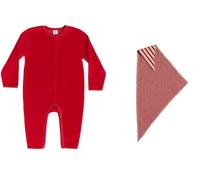 Leela Cotton Overall& Dreiecktücher Set Ziegelrot 74/80