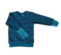 Leela Cotton Kinder Pullover Piqué tiefblau-grün Gr.116