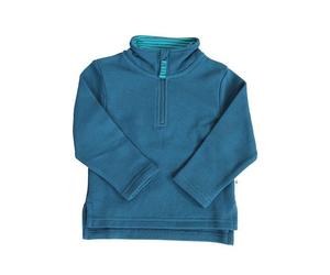 Leela Cotton Troyer Piquestoff Bio-Baumwolle Langarmshirt Pullover Donau-Blau 116