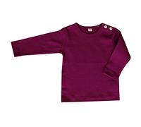 Leela Cotton Unisex Kids Langarmshirt,Fuchsia T-Shirt, Aubergine, 116
