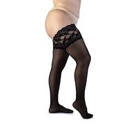 LEELA LAB Strumpfhose Damen Strapsen 30 Denier, Bequem und Langlebig High Ruffle Stay-ups - Made in Italy (Black, 8)