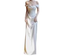 Leeonway Hochzeitskleid,Brautkleider FüR BräUte,Hochzeitskleider FüR Damen Weißs,Brautkleider Standesamt Weißs Lang,Brautkleider Schlicht Elegant,Grosse GröSsen,Schulterfrei,FüR Braut
